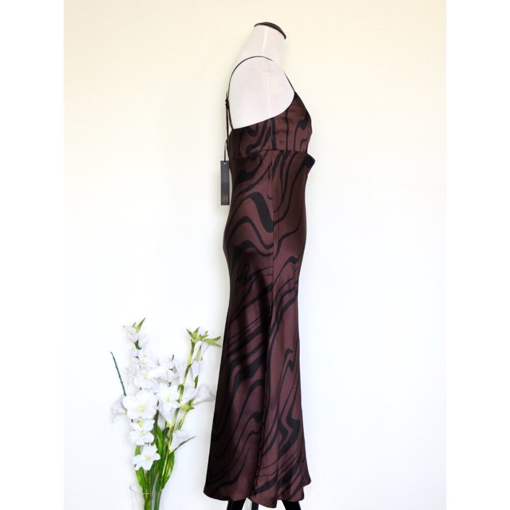 House of Harlow 1960 Brown and Black Midi Slip Dress - Picture 5 of 7